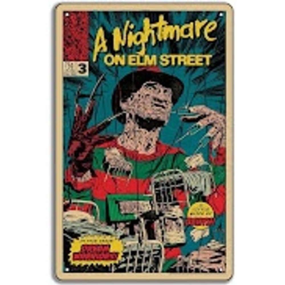 Nightmare On Elm Street Freddy Krueger Tin Sign Dream Warriors Horror Decor 8x12